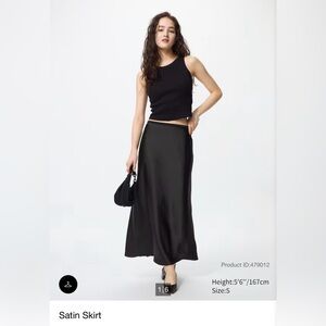 Women’s Black Satin Skirt